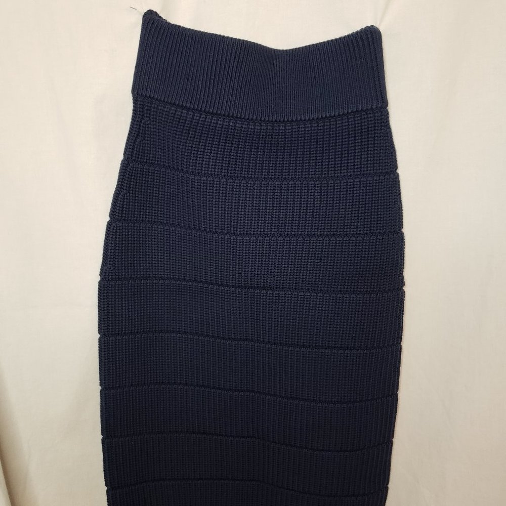 Merino Wool Navy Sweater Skirt Size S/P